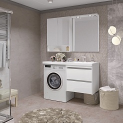 Opadiris Мебель для ванной Фреш 120 R под стиральную машину подвесная белая – фотография-2